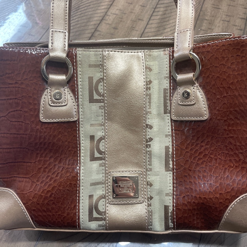 Liz Claiborne Brown and Cream Shoulder Bag